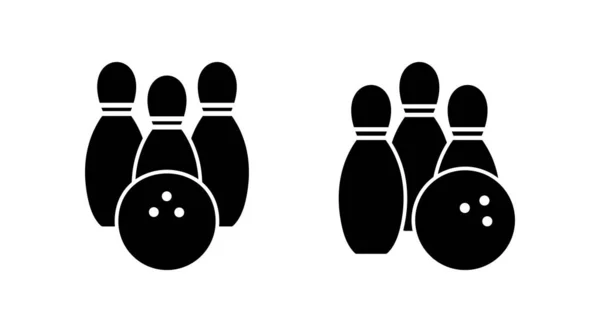 Bowling Icon Vektor Bowlingball Und Pin Symbol Kegelnadeln Mit Ball — Stockvektor