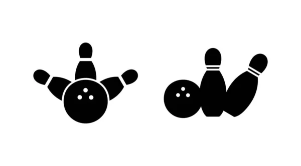 Bowling Icoon Vector Bowling Bal Pin Pictogram Bowling Pinnen Met — Stockvector