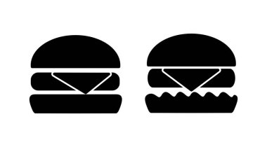 Burger ikon vektörü. Hamburger logosu. fast food simgesi