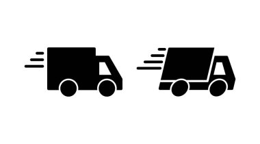 Teslimat simgesi vektörü. Hızlı dağıtım simgesi gönderiliyor