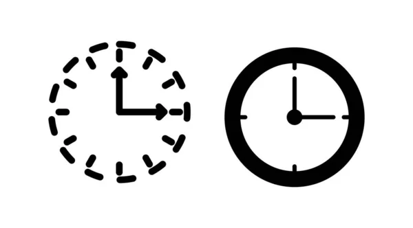Ícone Relógio Vetor Ícone Tempo Ícone Relógio Estilo Moderno Plana — Vetor de Stock