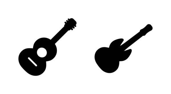 Icono Guitarra Vector Señal Instrumento Musical — Vector de stock