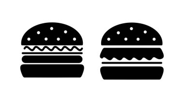 Burger ikon vektörü. Hamburger logosu. fast food simgesi