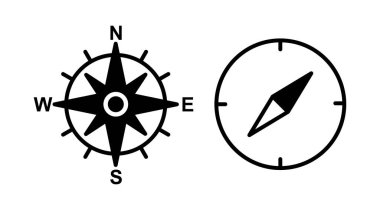 Pusula simgesi vektörü. navigasyon simgesi