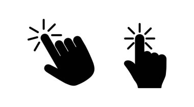 Simge vektörüne elle tıkla. Parmak tıklama simgesi. noktalama simgesi