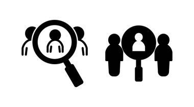 Simge vektörü işe alınıyor. Arama görevi boşluk simgesi. Büyüteç insanları arıyor.