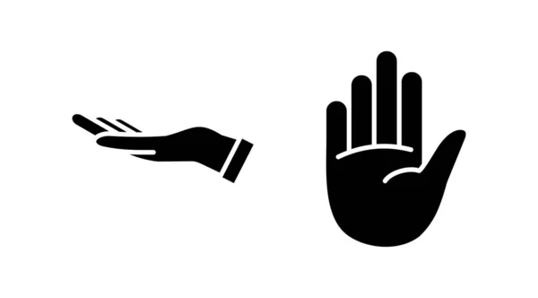 Wektor Ręcznej Ikony Symbole Dłoni Palma — Wektor stockowy