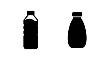 Şişe ikonu vektörü. Moda düz dizaynlı şişe simgesi