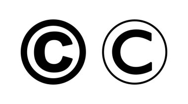 Telif hakkı simgesi vektörü. telif hakkı sembolü