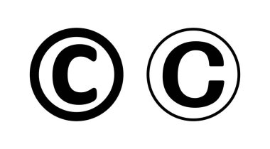 Telif hakkı simgesi vektörü. telif hakkı sembolü