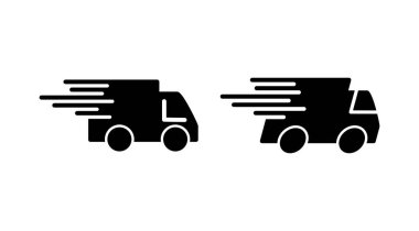 Teslimat simgesi vektörü. Hızlı dağıtım simgesi gönderiliyor