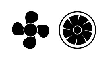 Hayran ikonu vektörü. Hava üfleyici simgesi. Pervane. tavan