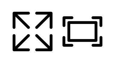 Tam ekran simge vektörü. tam ekran simgesini genişlet