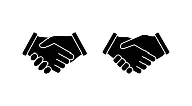 El sıkışma ikonu vektörü. İş tokalaşması. Sözleşme anlaşması. ortaklık