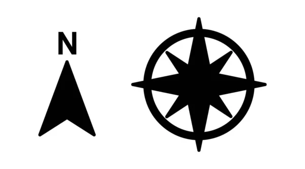 Kompass Symbolvektor Navigationssymbol — Stockvektor