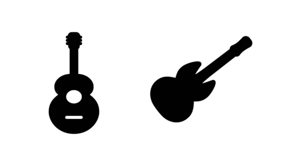 Ícone Vetor Guitarra Instrumento Musical Sinal —  Vetores de Stock