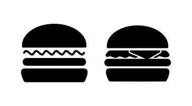 Burger ikon vektörü. Hamburger logosu. fast food simgesi