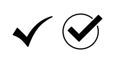 Simge vektörünü kontrol et. İşaret simgesini işaretle. kontrol listesi simgesi.