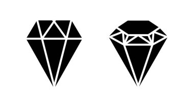 Elmas ikon vektörü. Mücevher ikonu. kristal taş