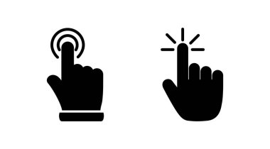 Simge vektörüne elle tıkla. Parmak tıklama simgesi. noktalama simgesi