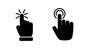 Simge vektörüne elle tıkla. Parmak tıklama simgesi. noktalama simgesi