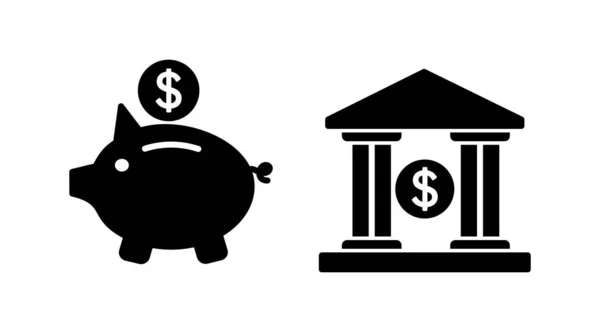 Icône Banque Vecteur Icône Banque Symbole — Image vectorielle