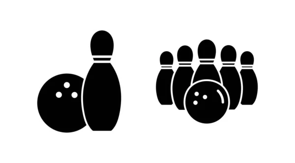 Bowling Icon Vektor Bowlingball Und Pin Symbol Kegelnadeln Mit Ball — Stockvektor