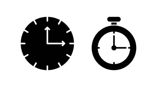 Ícone Relógio Vetor Ícone Tempo Ícone Relógio Estilo Moderno Plana —  Vetores de Stock