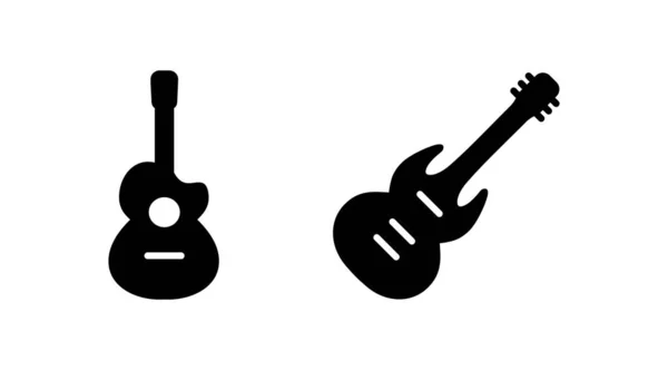 Icono Guitarra Vector Señal Instrumento Musical — Vector de stock