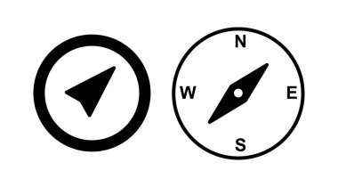 Pusula simgesi vektörü. navigasyon simgesi