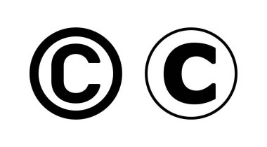 Telif hakkı simgesi vektörü. telif hakkı sembolü