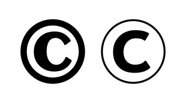 Telif hakkı simgesi vektörü. telif hakkı sembolü