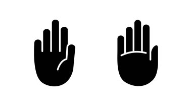 El simgesi vektörü. El sembolleri. Avuç