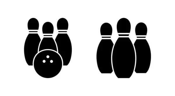 Icône Bowling Vecteur Boule Bowling Icône Broche Épingles Bowling Avec — Image vectorielle