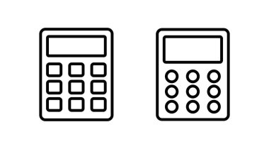 Hesap makinesi ikon vektörü. Matematik ikonu. finans imzası