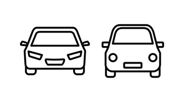 Araba ikonu vektörü. Araba tabelası. Sedan.