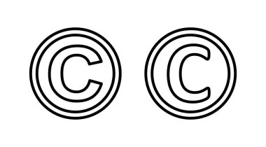 Telif hakkı simgesi vektörü. telif hakkı sembolü