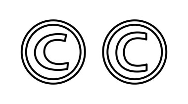 Telif hakkı simgesi vektörü. telif hakkı sembolü