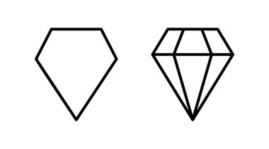 Elmas ikon vektörü. Mücevher ikonu. kristal taş