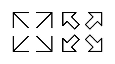 Tam ekran simge vektörü. tam ekran simgesini genişlet