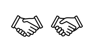 El sıkışma ikonu vektörü. İş tokalaşması. Sözleşme anlaşması. ortaklık