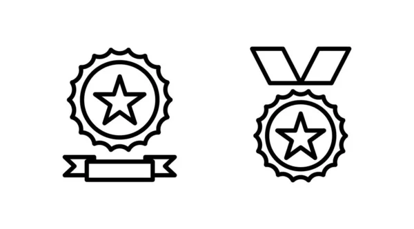 Достижение Вектора Значков Медальный Вектор Награда Сертификат Утвержденные — стоковый вектор
