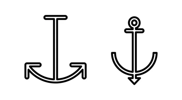 アンカーアイコンベクトル アンカーサイン 海のシンボル — ストックベクタ