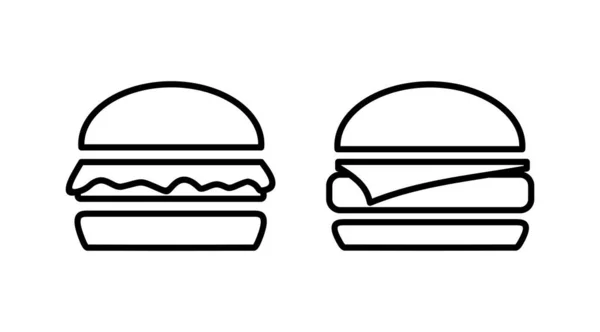 Burger Ikon Vektor Ikonen För Hamburgerlogotypen Snabbmatsikon — Stock vektor