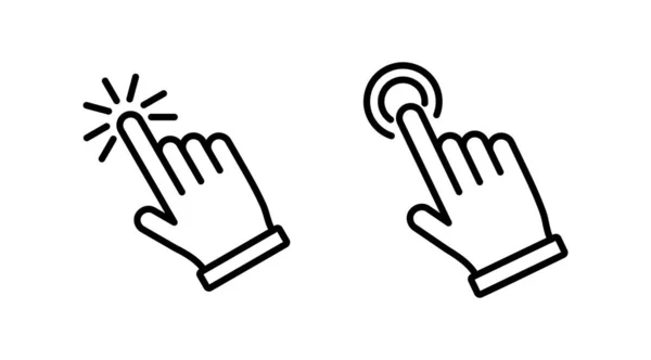 Вектор Значка Вручную Щелчок Значка Пальца Значок Указателя — стоковый вектор