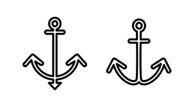 Çapa simgesi vektörü. Çapa işareti. deniz sembolü