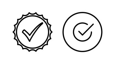 Onaylanmış simge vektörü. Onaylanmış veya Onaylanmış Madalya Simgesi