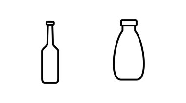 Şişe ikonu vektörü. Moda düz dizaynlı şişe simgesi