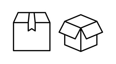 Kutu simgesi vektörü. Kutu işareti. Teslimat. parsel kutusu.