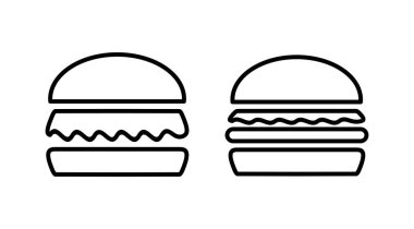 Burger ikon vektörü. Hamburger logosu. fast food simgesi